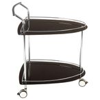 Adam Bar Trolley - Black Glass - 2 Tier