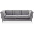 Hansa Sofa - 3 Seater - Grey Velvet Fabric