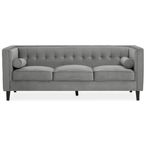 Helia Sofa - 3 Seater - Grey Velvet Fabric