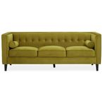 Helia Sofa - 3 Seater - Olive Velvet Fabric