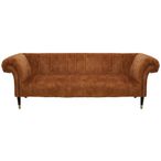 Siena Sofa - 3 Seater - Chesterfield - Brown Velvet Fabric