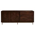 Brando Sideboard - Herringbone - 2 Door - Extra Large - 180cm - Dark Brown