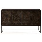 Saira Sideboard - Solid Mango Wood - Geometric - 4 Door - 150cm - Medium