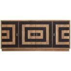 Salem Sideboard - Black and Mango Wood - 4 Door - Extra Large - 200cm