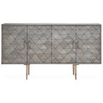 Siro Sideboard - Geometric - 4 Door - Mango Wood - Medium