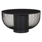 Trento Coffee Table - Round - Black Glass with Wired Design