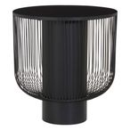 Trento End Table - Round - Black Glass with Wired Design