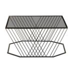 Trento Coffee Table - Glass with Black Metal Base