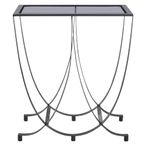 Trento Side Table - Glass with Black Metal Base