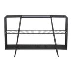 Trento Console Table - Glass Wired with Black Metal Base