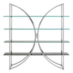 Vogue Shelving Unit - Glass and Chrome - Open D Shape Wide