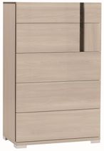 Teodora Tall Chest - 5 Drawer - Cream Gloss