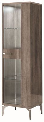 Matera Vitrine - 1 Door - RHF - Wood Grain Gloss