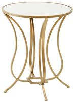 Apex Round End Table - Gold Metal and Clear Glass