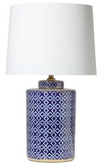 Marseille Geometric Table Lamp - Blue and White