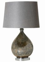 Rachael Glass Table Lamp - Silver Tones - Set of 2