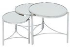 Brookville Nest of Tables - Silver Mirrored - Set of 3