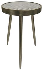 Sierra Sleek Round Side Table - Distressed