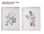 Mixed Green and Grey Flowers Photo Frame - Set of 2