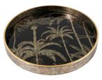 Palm Tree Tray - Round - Gold - Set of 4