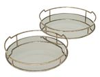 Drina Mirrored Trays - Antique Gold - Set of 4