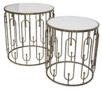 Estela Marble Side Table - Antique Gold - Set of 2