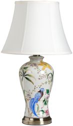 Ava Ceramic and Brass Lamp - White
