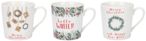 Christmas Spirit Ceramic Mugs - Set of 6