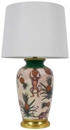 Umna Ceramic Lamp - Off White and Brown