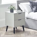 Alba Grey Bedside Cabinet - 2 Drawer
