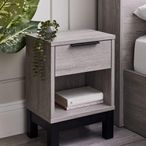 Bali Grey Oak Bedside Cabinet - 1 Drawer