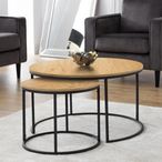 Bellini Nest of Coffee Tables - Set of 2 - Round - Oak