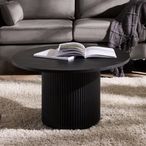 Louis Coffee Table - Round - Black - Fluted Base
