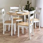 Linwood Drop Leaf Dining Table - 55cm-75.5cm - 2-4 Seater - Round - White Painted