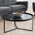 Loft Coffee Table - 90cm - Round - Smoked Glass Top