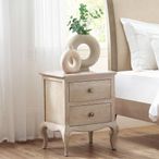 Camille Bedside Cabinet - 2 Drawer - French Style - Oak