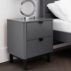 Chloe Bedside Cabinet - 2 Drawer - Grey