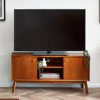 Lowry Media Unit - 120cm - Cherry Wood - Retro Style