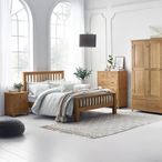 Mallory Slatted Bed - Oak - Sizes Available