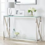 Miami Console Table - 120cm - Glass and Chrome