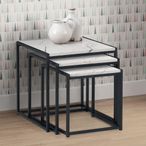 Tribeca Nest of Tables - Set of 3 - White Marble Effect