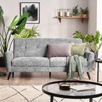 Monza Grey Mobus Fabric Sofa - 3 Seater