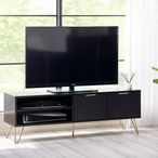 Murano TV Unit - 150cm - Ribbed - Black
