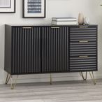 Murano Sideboard - Small - 2 Door - Ribbed - Black