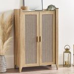 Sydney Shoe Cupboard - 2 Door - Faux Rattan