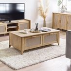 Sydney Coffee Table - 2 Drawer - Faux Rattan