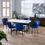 Olympus Dining Table - 6 Seater - White Marble Effect