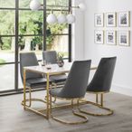 Scala Dining Table - 4 Seater - White Marble Effect and Gold