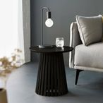 Ollie Lamp Table - Round - Slatted Base - Black