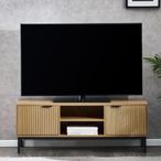 Sia TV Unit - 2 Door - Ribbed - Oak